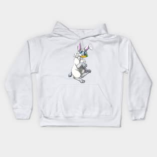 Bobtail BunnyCat: Blue Lynx Point (White) Kids Hoodie